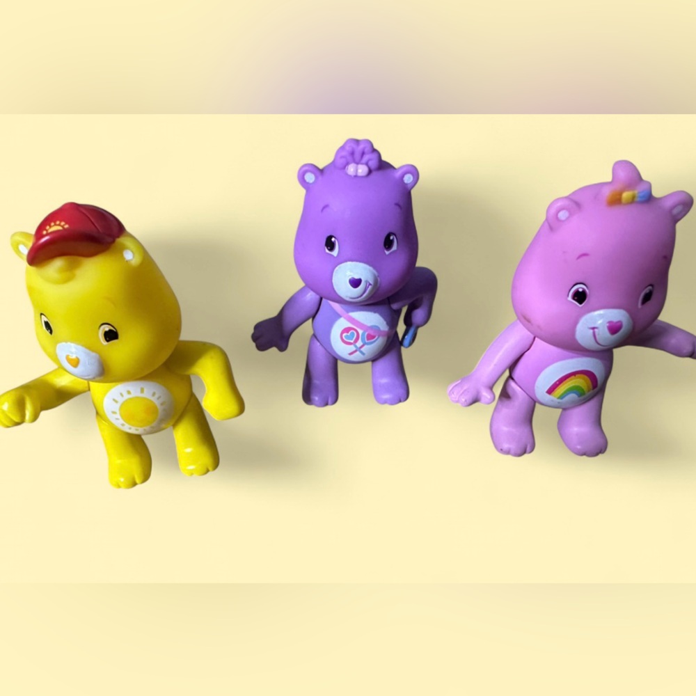 Care Bears Action Figures Lot Of 3  3" PVC Poseable Figure 1983 Kenner
